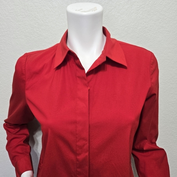 Lafayette 148 Red Tunic Careerwear Top Size S - Picture 4 of 13